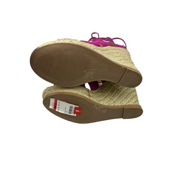 *Steve Madden Theea Gladiator Espadrille Wedge Heels Womens 8 Barbiecore Pink - Picture 9 of 13